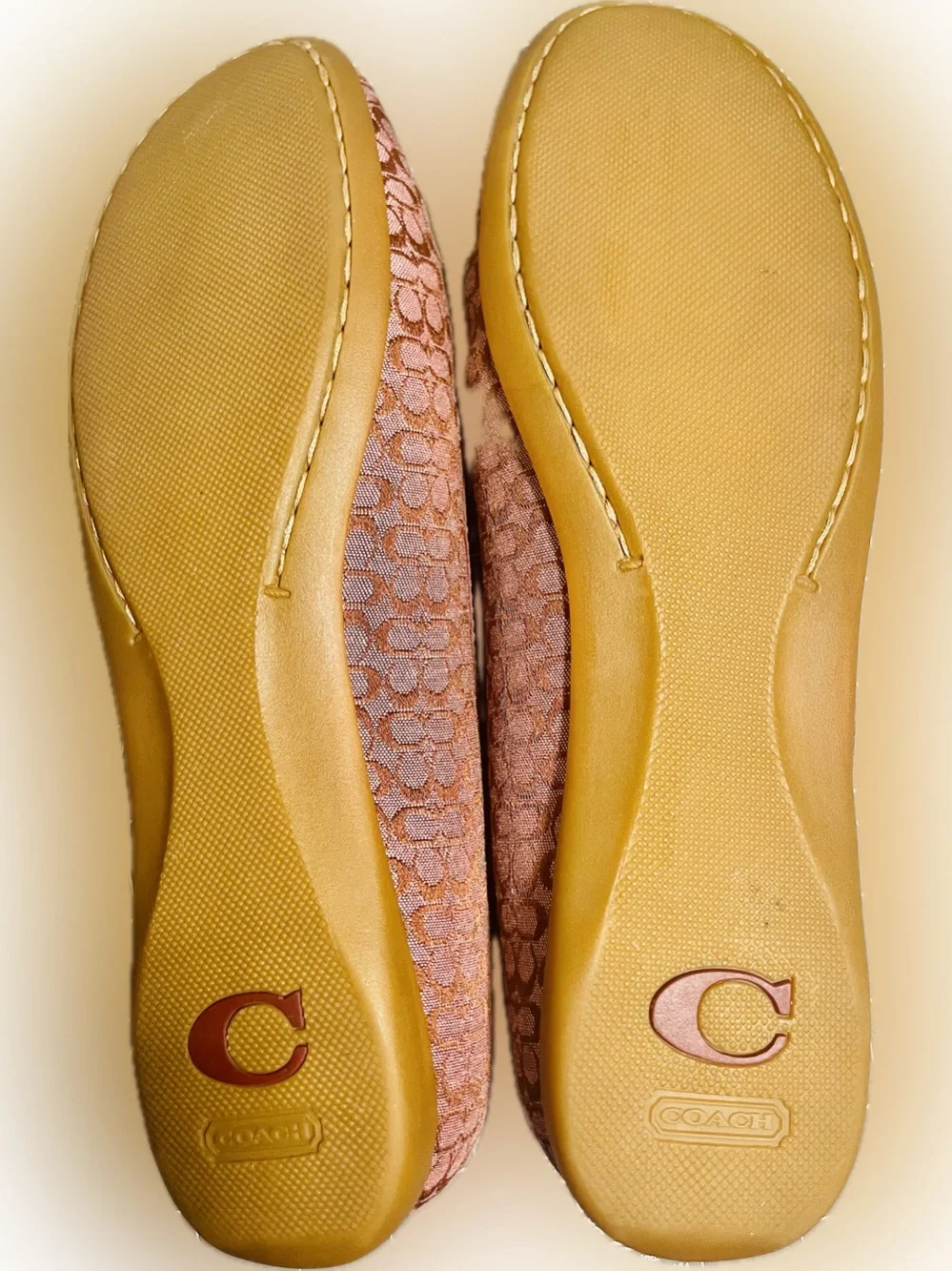 Coach Crystal Mini Nappa Signature Jacquard Bow Ballet Flats 9.5 EUC